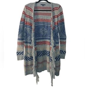 American Eagle fringe front open cardigan size medium